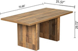 Solid wood dining table set with bench and chairs