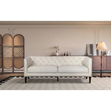 Premium solid teak wood upholstered sofa