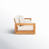 Premium teak wood 3 seater sofa for living room