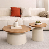 Modern round nesting coffee table set