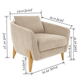 Luxury upholstered teak wood accent chair