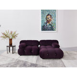 Premium solid teak wood sectional sofa with velvet upholstery