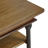 Handcrafted teak wood coffee table with metal frame