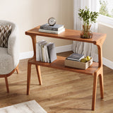 Handcrafted teak wood entryway table