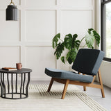 Solid teak wood armchair for living room and lounge spaces