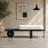 Stylish upholstered teak wood bench seating