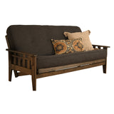 Convertible teak wood sofa bed with premium fabric upholstery and wooden frame