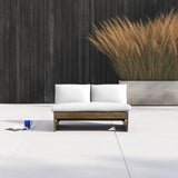 Contemporary teak wood lounge sofa