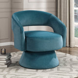 Premium teak wood barrel chair with swivel base