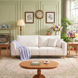 Minimalist white fabric sofa for living room décor