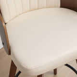 Luxury teak wood kitchen island bar chair with curved backrest