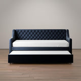 Navy blue wooden daybed for bedroom