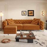Premium tufted living room sofa with matching ottoman