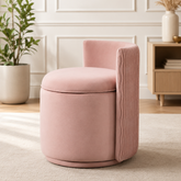Pink 360 swivel velvet chair