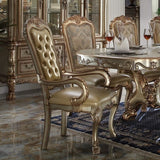 Antique gold teak wood dining furniture for luxury homes