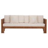 Modern teak wood patio lounge sofa