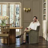 Modern luxury armchair in premium fabric upholstery