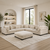Luxury teak wood sectional sofa set for living room