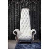 Royal Tufted Teak Wood Accent Chair for Living Room