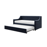 Premium fabric upholstered teak wood sofa bed