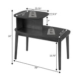 Contemporary teak wood accent table with storage compartment