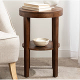 Modern teak wood end table for living room