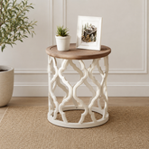 Luxury teak wood end table for living room