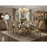 Luxury teak wood royal dining table set with carved chairs