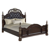 Elegant teak wood bedroom furniture luxury bed