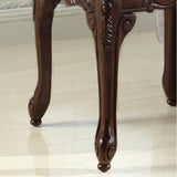 Royal wooden end table with floral carving