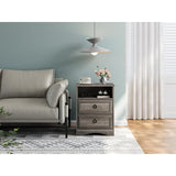 Rustic grey bedroom nightstand