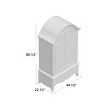 Handcrafted teak wood armoire with arched top design