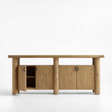 Luxury teak wood sideboard furniture with four doors