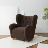 Luxury teddy armchair in dark brown for living room