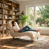 Modern beige recliner sofa for home décor