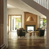 Premium teak wood single seater armchair with cushioned seat
