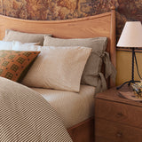 Handmade teak wood platform bed with curved headboard