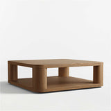 Contemporary rectangular teak coffee table