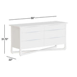 Modern teak wood chest of drawers with walnut finish