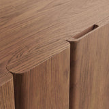 Handcrafted teak wood buffet cabinet with concealed storage
