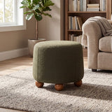 Modern teak wood ottoman footrest for living room