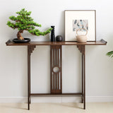 Walnut teak wood entryway table