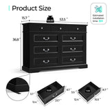 Modern black wooden chest of drawers