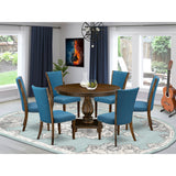 Luxury teak wood 6 seater round dining table set by Sky Rise Decor