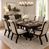 Solid Teak Wood 8 Seater Dining Table Set by Sky Rise Decor