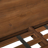 Contemporary solid wood bed frame crafted from premium teak wood