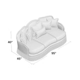 Premium living room teak wood sofa with decorative cushions