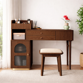 solid teak wood dressing table with stool modern design