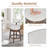 Kitchen island seating featuring solid teak wood counter stools with upholstered cushions