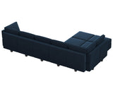 Premium solid teak wood L-shaped sofa